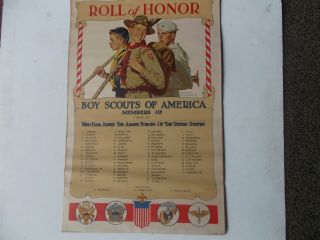 Norman Rockwell Boy Scout " Roll Of Honor Troop 122 " Poster Shaker,  Ohio
