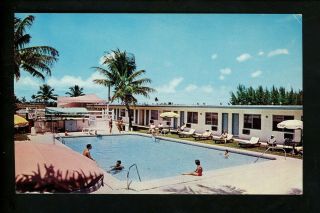 Motel Hotel Postcard Florida Fl Hallandale Beach Travelodge Resort Motel Chrome