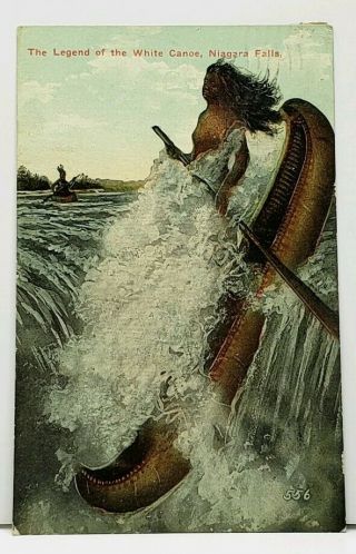 Niagara Falls The Legend Of The White Canoe 1915 To Canton Ohio Postcard I6