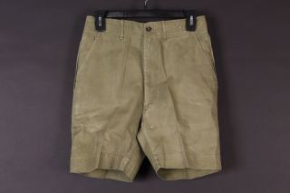 Vtg 60s Boy Scouts Bsa Cotton Uniform Camp Shorts Usa Size 27 Waist