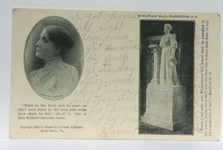 Suffragette Frances E Willard Monument Statutory Hall Washington Dc Postcard