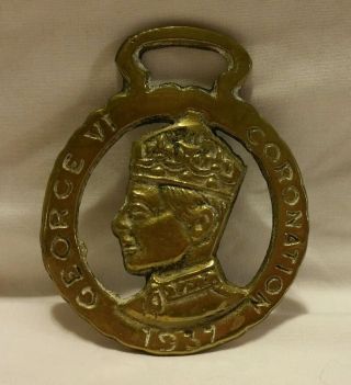 Vintage King George Vi Coronation 1937 Horse Brass