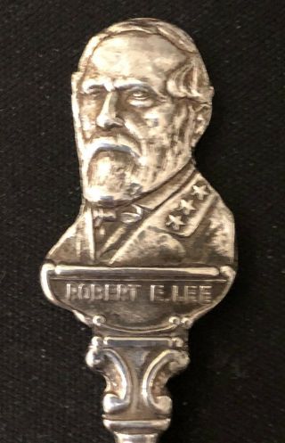 Bust Of Robert E Lee (top) On Silver Plated Souvenir Spoon - Pre - Owned