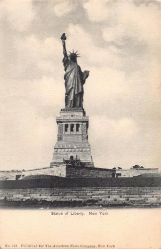 York City Ny Statue Of Liberty Photo Postcard 1900s