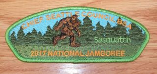 2017 National Jamboree Chief Seattle Council Bsa Sasquatch Collectible Patch