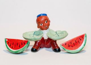 Black Americana Boy With Watermelon Slices Salt & Pepper Shakers 5