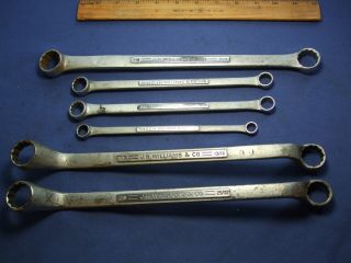 6) 1950s J.  H.  Williams Raised Panel Box Wrenches - Alloy Artifacts
