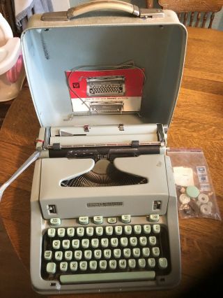 1960’s Hermes 3000 Portable Typewriter With Case And Manuals