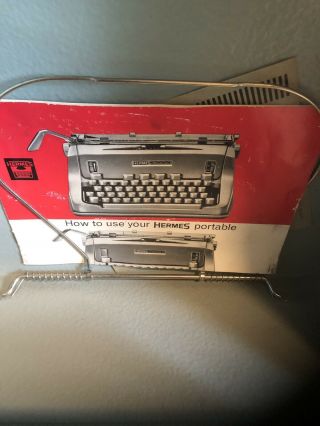 1960’s HERMES 3000 Portable Typewriter with Case and manuals 3