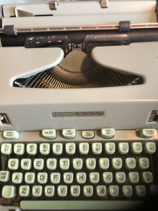 1960’s HERMES 3000 Portable Typewriter with Case and manuals 5