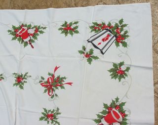 Vintage Cotton Retro Christmas Lantern Floral Table Cloth Tablecloth Kitchen Old 5