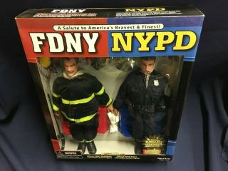 Fdny Nypd York Firefighter Police 9/11 Tribute Salute Action Figure Dolls