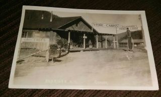 1950 Red River Mexico Pioneer Lodge Pic Postcard G.  Zeller Gas Station