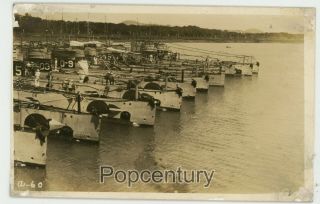 1920s Vintage Postcard Rppc Photograph Philippines Us Navy Submarines Ship Photo
