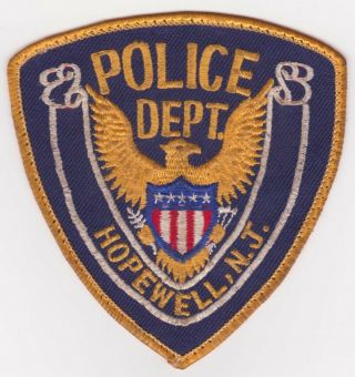 Nj Police Patch - Hopewell Police Nj - Defunct