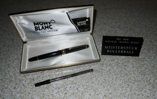 1989 Montblanc Mont Blanc Meisterstuck Rollerball Pen With Case Pix Gold Black