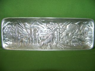 1991 Arthur Court Signed Oblong Animals 8.  5  Serving Tray