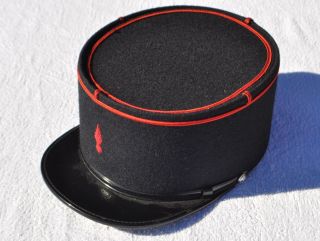 1960s France French Fireman Firefigther Officer Visor Hat Cap Kepi