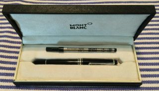 Montblanc Meisterstück Silver Trim Rollerball Medium Black Pen Mont Blanc W/case
