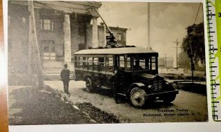 Port Richmond Staten Island Trackless Trolley Photo Postcard Circa 1912