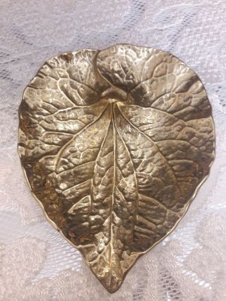 Vintage Virginia Metalcrafters Brass Leaf Collectible,  Violet,  1948,  3 - 26