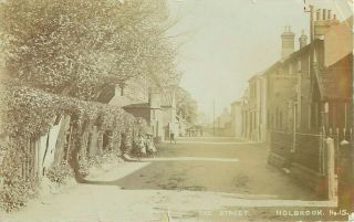 Rp Holbrook Village Street Scene Real Photo Suffolk Posted 1909