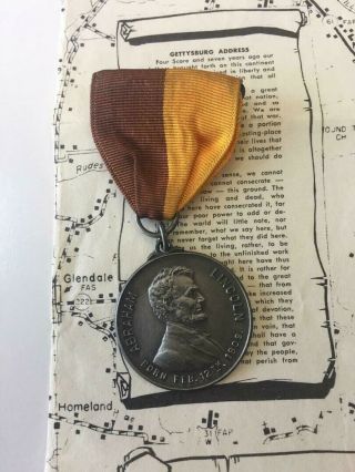 Vintage Boy Scout KENTUCKY LINCOLN TRAIL MEDAL - NAMED - B.  GROSS w/MAP 3