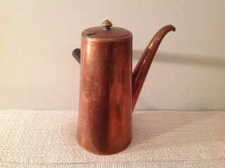 Vintage Esquire Copper Tea Pot,  Sugar Bowl & Creamer W/Side Handles 3 Piece Set 3