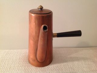Vintage Esquire Copper Tea Pot,  Sugar Bowl & Creamer W/Side Handles 3 Piece Set 4