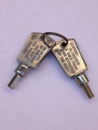 Set Of 2 Vintage " Child Endangerment " Freezer Keys