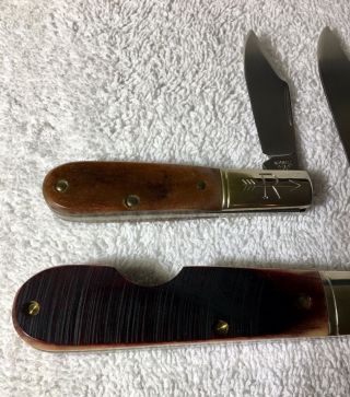 Vintage J Russell USA Made Barlow Pocket Knife Set granddaddy Green River 5