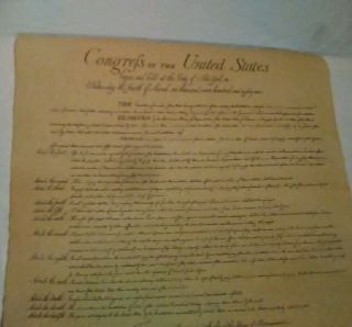 Declaration of Independence,  Bill of Rights,  The Constitution,  parch.  paper 4