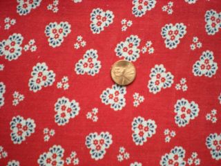 Floral Full Vtg Feedsack Quilt Sewing Doll Clothes Craft Sewing Red White Navy