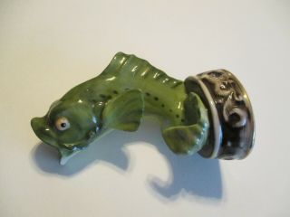 Large Mouth Bass Made In Occupied Japan Hand Painted 5 X 3 X 2 Inches