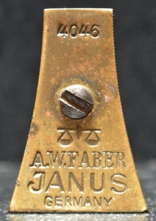 Vintage Germany A.  W.  Faber Janus 4046 Brass Pencil Sharpener -