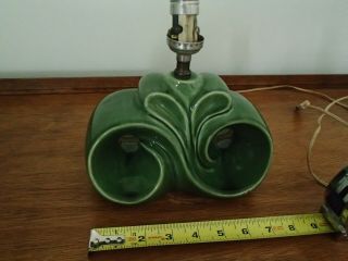 Vintage Green Art Deco Ceramic Table Lamp Base Mid Century Modern