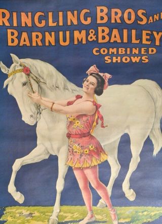 Ringling Bros Miss May Wirth Horse Vintage Circus Travel Poster Art Print