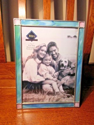 Vintage Stained Glass Fetco 5 X 7 " Picture Frame