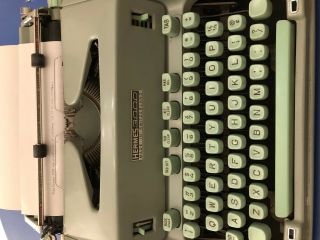 Hermes 3000 Portable Typewriter Seafoam Green Keys / Repair 3