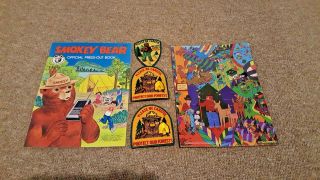 Smokey Bear 1979 Press Out Book,  Puzzle,  Three Patches - Rare