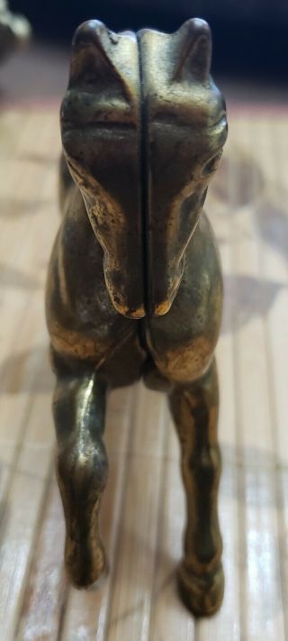 Vintage Brass Horse Statue Metal Figure Mini