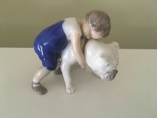 Bing & Grondahl 1790 - Two Friends - Boy With Bulldog
