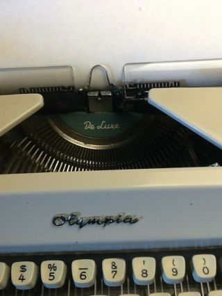 Vintage Olympia Deluxe Portable Typewriter Made in W Germany w/Case 4