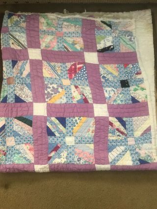 Vintage Handmade Quilt 75,  Years Old