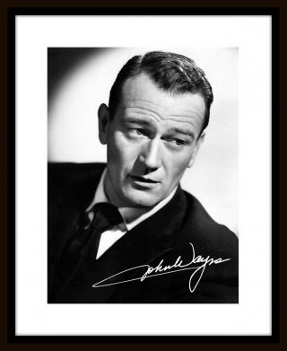 John Wayne 8x10 Signed Photo Print Black Suit Autographed Picture True Grit