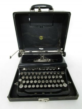 Antique Royal Touch Control Typewriter W/ Case J - 606988
