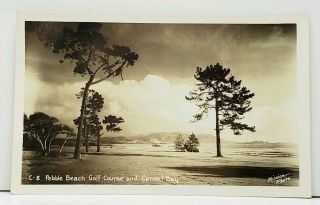 California Rppc Pebble Beach Golf Course And Carmel Mission Photo Postcard I12