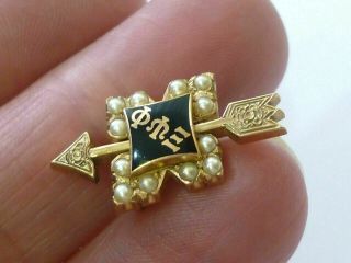 Xi Psi Phi Badge 10k Gold Dentistry Fraternity Arrow Pin Greek 4.  3g Scrap - Wear