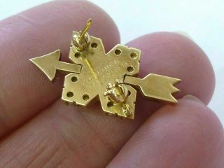Xi Psi Phi Badge 10k Gold Dentistry Fraternity Arrow Pin Greek 4.  3g Scrap - Wear 3