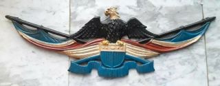 Vintage Cast Iron American Eagle Wall Hanger Apprx.  18 " Wide X 8 " H.